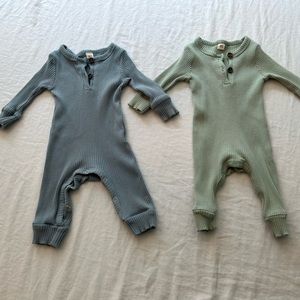 Adorable green and blue jumpers / rompers for babies